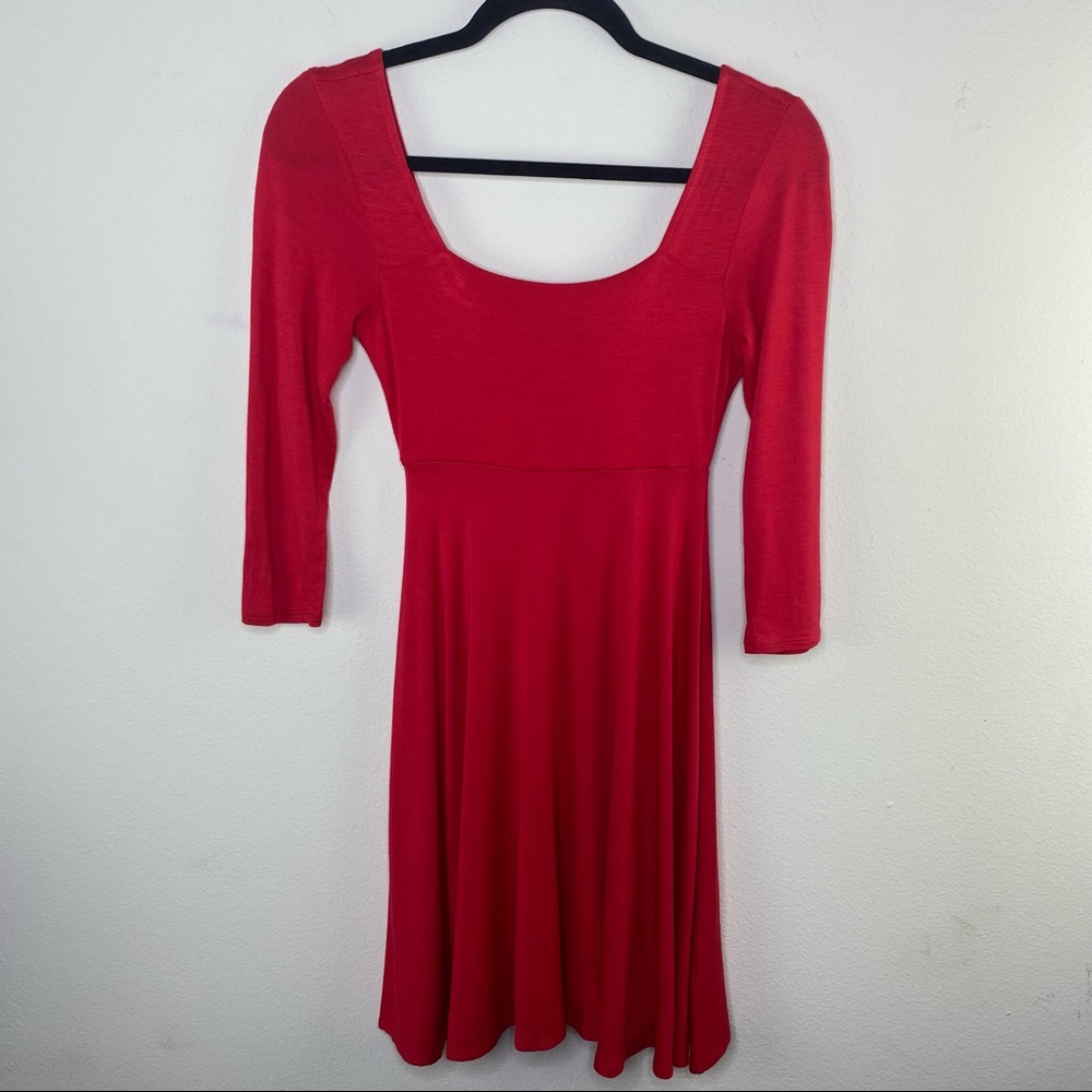 Soprano red 3/4 sleeve soft shift dress women’s size extra small vacation travel